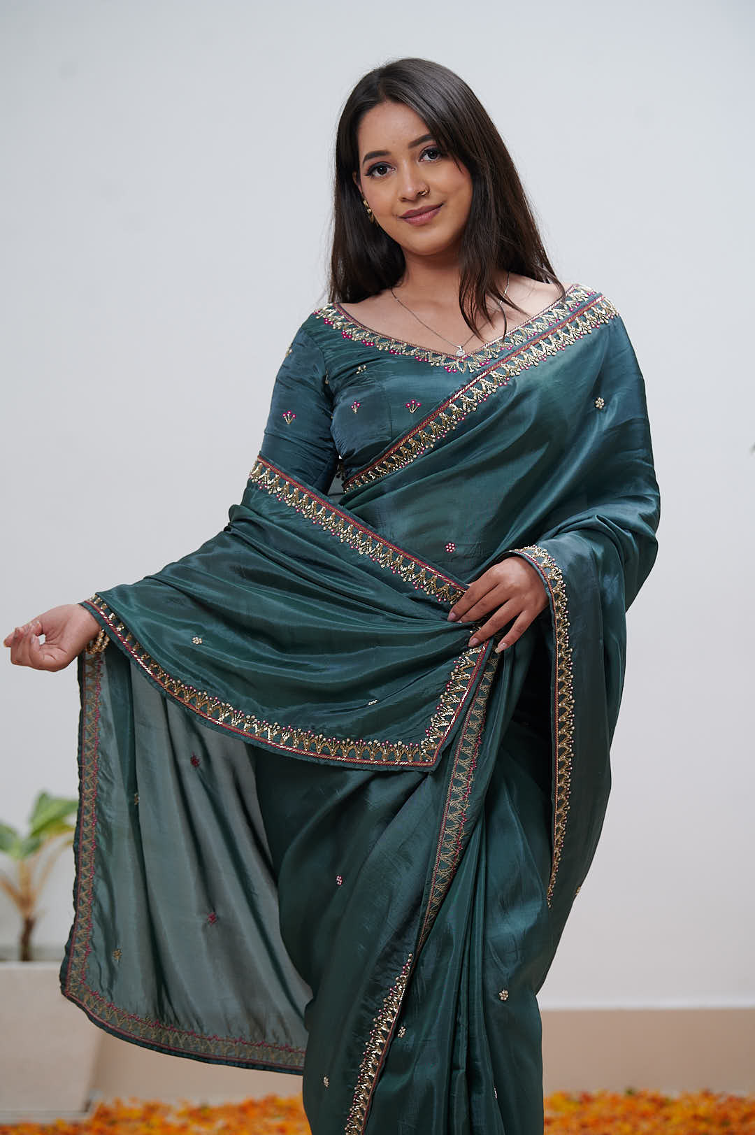 Green Silk Upadda Saree
